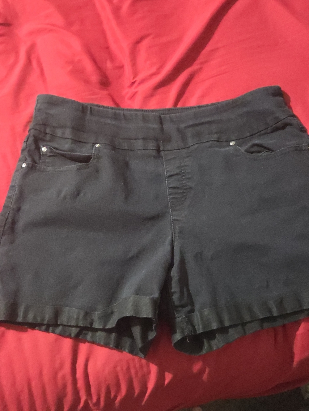 time and true stretchy shorts size large